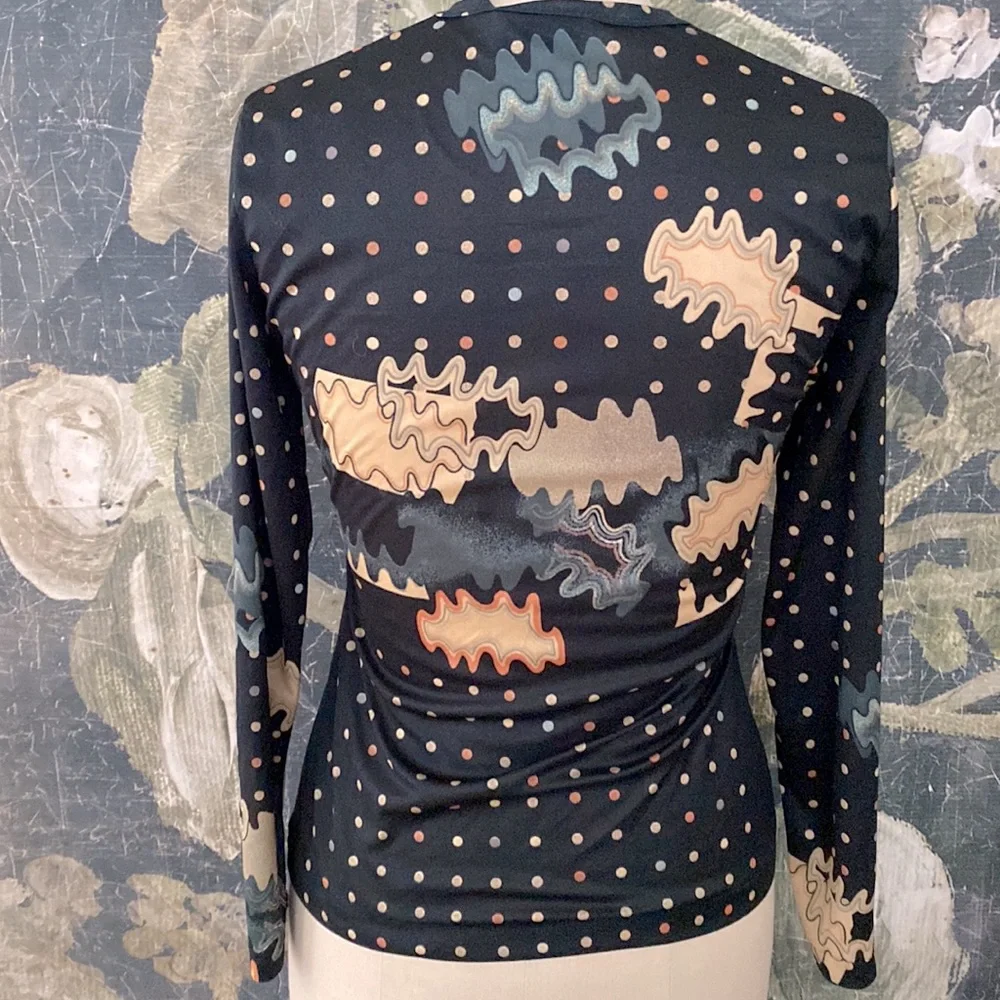 Vintage Limerix mesh long sleeve top abstract 12 small - Picture 4 of 7